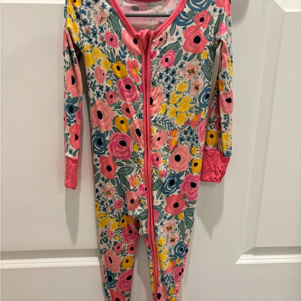Little Sleepies Floral Footies in Pink, Yellow, and Blue